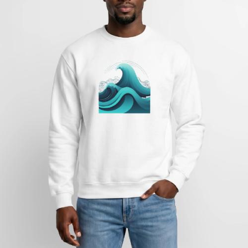 Dynamic Ocean Wave Illustration - Unisex Crewneck Sweatshirt