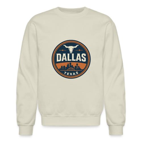 Vintage Dallas Texas Western Skyline Retro Cowboy - Unisex Crewneck Sweatshirt