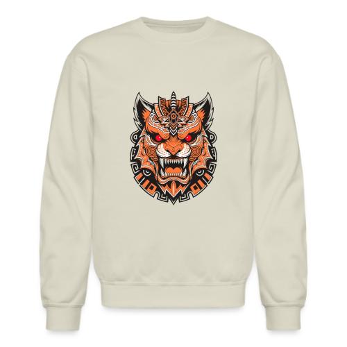 Tribal Demon Wolf Mask - Unisex Crewneck Sweatshirt