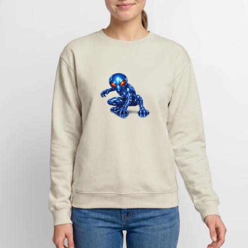 Blue Alien Crouch - Unisex Crewneck Sweatshirt