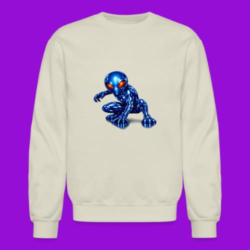 Blue Alien Crouch - Unisex Crewneck Sweatshirt