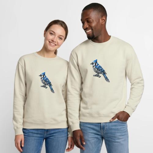 Silver Blue Jay on Perch - Unisex Crewneck Sweatshirt