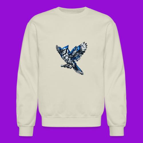 Silver Blue Jay Open Wing Perch - Unisex Crewneck Sweatshirt