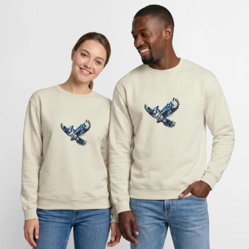 Silver Blue Jay in Flight - Unisex Crewneck Sweatshirt