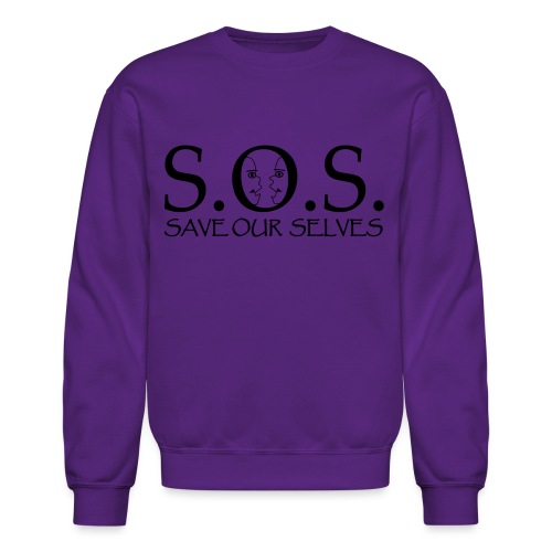 SOS Black on Black - Unisex Crewneck Sweatshirt
