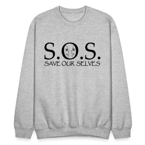 SOS Black on Black - Unisex Crewneck Sweatshirt