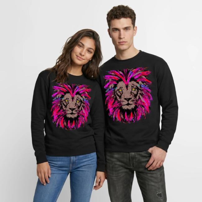 Purple Lion Head - Pink Lion Face Drawing