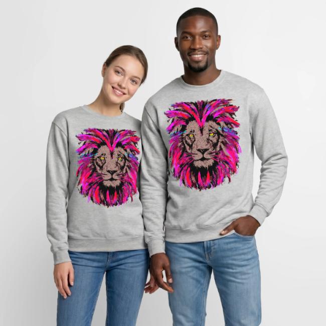Purple Lion Head - Pink Lion Face Drawing