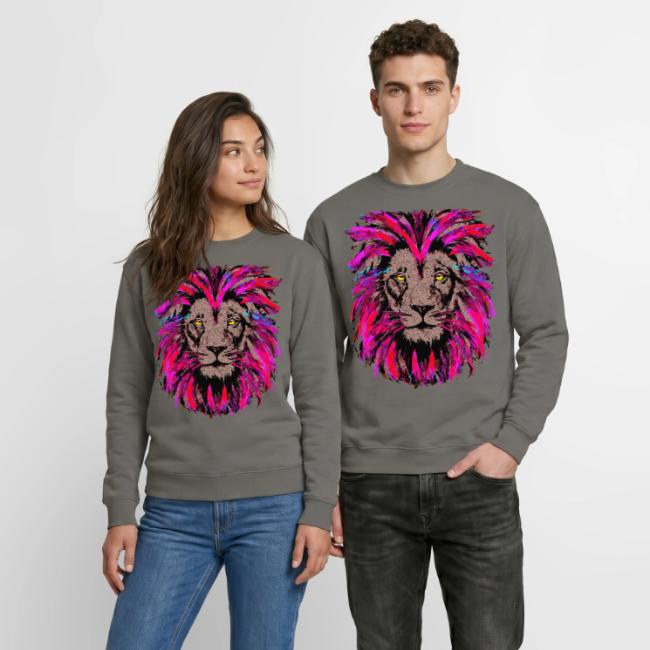 Purple Lion Head - Pink Lion Face Drawing