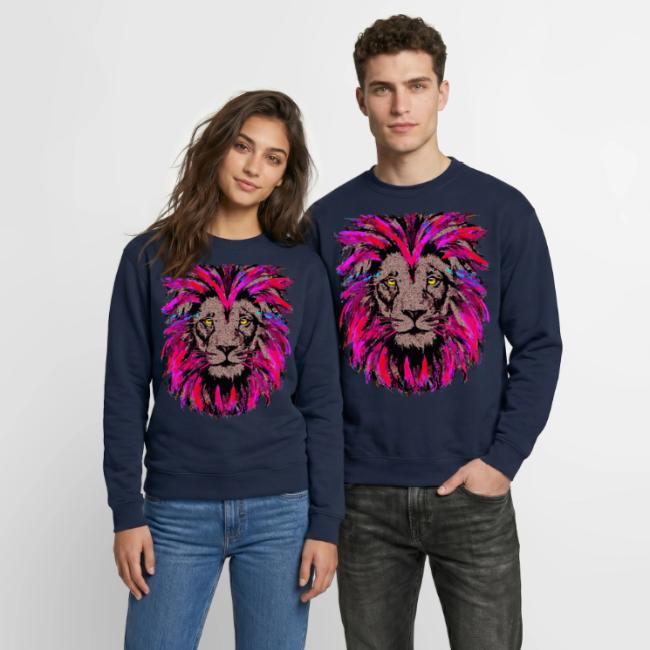 Purple Lion Head - Pink Lion Face Drawing
