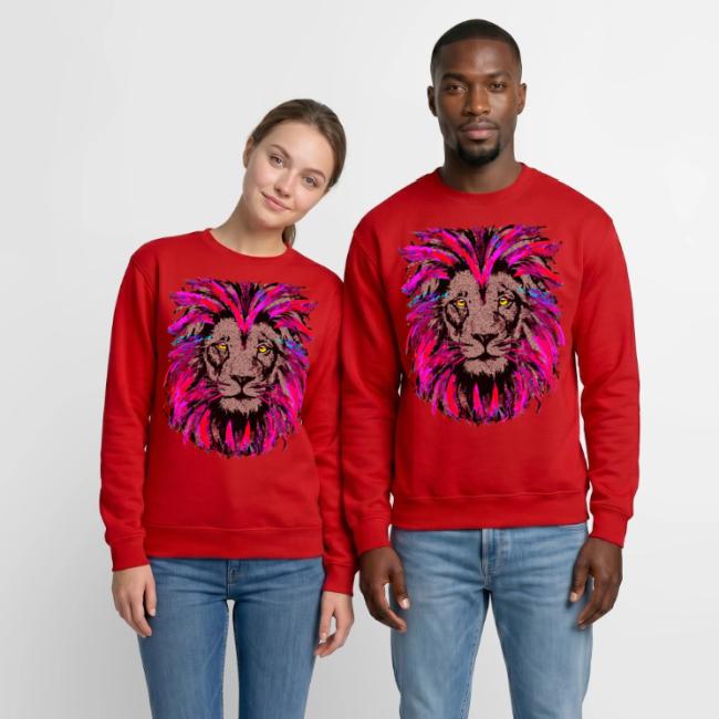 Purple Lion Head - Pink Lion Face Drawing