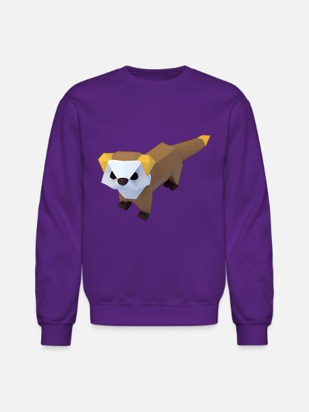 Polygon ferret - Unisex Crewneck Sweatshirt - purple