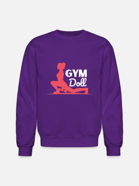 gym doll - Unisex Crewneck Sweatshirt - purple