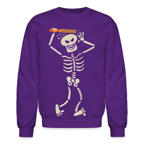 Halloween skeleton rasping its own skull - Unisex Crewneck Sweatshirt