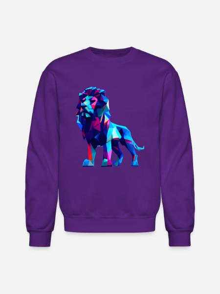 Polygon lions - Unisex Crewneck Sweatshirt - purple