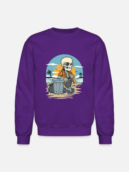 Beach Clean Up - Unisex Crewneck Sweatshirt - purple