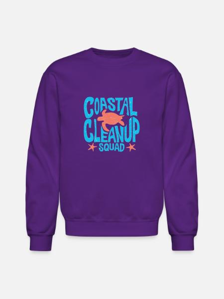 Coastal Clean Up Squad - Unisex Crewneck Sweatshirt - purple