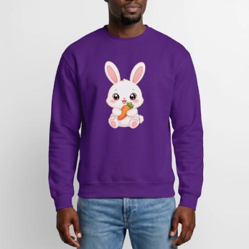 Cute Bunny Rabbit Holding Carrot – Kawaii Easter - Unisex Crewneck Sweatshirt