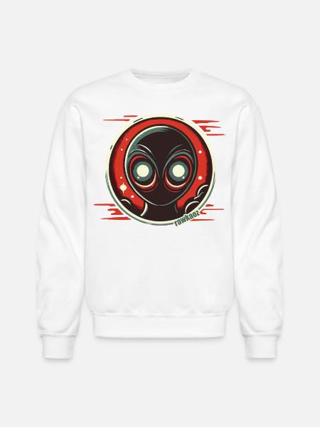 Cosmic Alien Face Illustration - Unisex Crewneck Sweatshirt - white