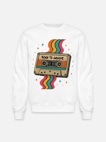 Vintage Boho Cassette Tape Design - Unisex Crewneck Sweatshirt - white
