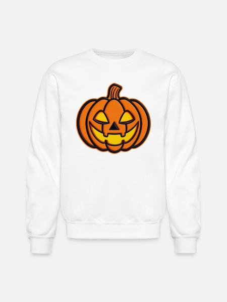 Pumpkin Jack-o-Lantern Patch - Unisex Crewneck Sweatshirt - white