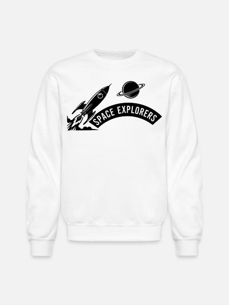 Space Explorers Logo - Unisex Crewneck Sweatshirt - white