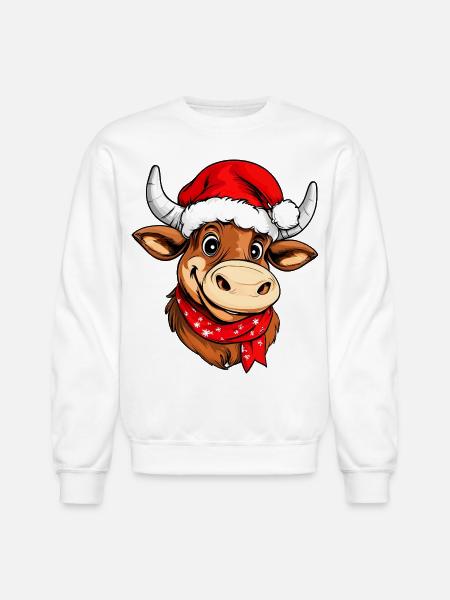 Christmas bulls - Unisex Crewneck Sweatshirt - white