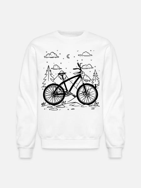 Mountain Biking Comic Style - Unisex Crewneck Sweatshirt - white