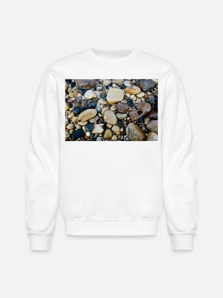 wet beach with lock - Unisex Crewneck Sweatshirt - white