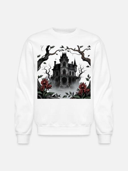 Gothic Manor in Mist - Unisex Crewneck Sweatshirt - white