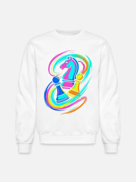 Chess Pieces - Unisex Crewneck Sweatshirt - white