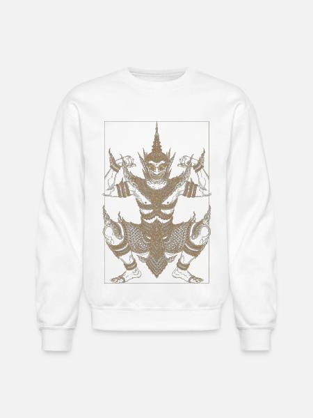 Golden Deva Guardian Mandala - Unisex Crewneck Sweatshirt - white