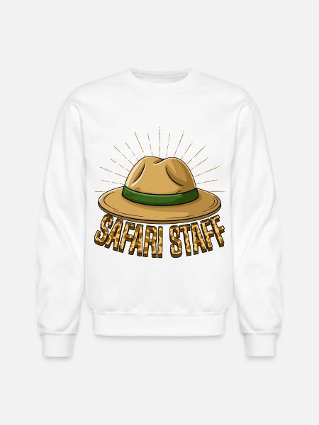 Safari Staff Hat Emblem - Unisex Crewneck Sweatshirt - white