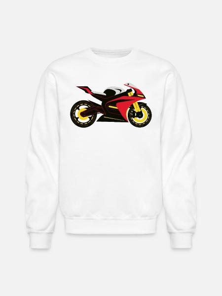 Crimson Vortex Streetbike - Unisex Crewneck Sweatshirt - white