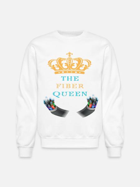 The_Fiber_Queen_-sized - Unisex Crewneck Sweatshirt - white