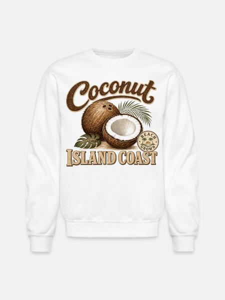 Coconut Island Coast Design - Unisex Crewneck Sweatshirt - white