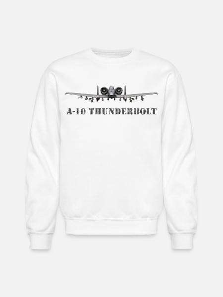 A10 Thunderbolt Frontline Print - Unisex Crewneck Sweatshirt - white