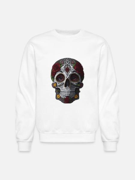 Beautiful skull art - Unisex Crewneck Sweatshirt - white