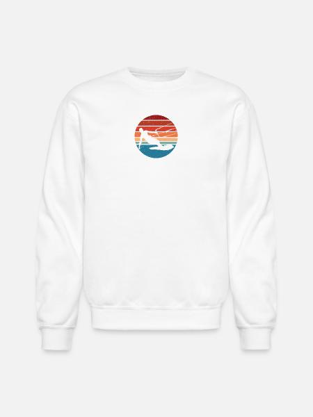 Sunset Kite Surf Silhouette - Unisex Crewneck Sweatshirt - white