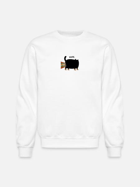 Black Cat Nope - Unisex Crewneck Sweatshirt - white