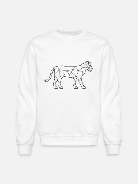 tiger polygon - Unisex Crewneck Sweatshirt - white