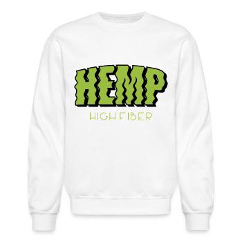 Hemp High Fiber - Unisex Crewneck Sweatshirt - white - Front - AI Model Female 172 light (172cm) & AI Model Male 185 dark (185cm)