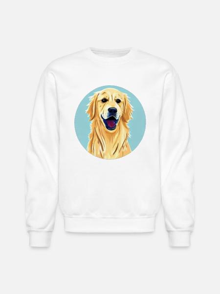 Golden Retriever & Blue Sky - Unisex Crewneck Sweatshirt - white