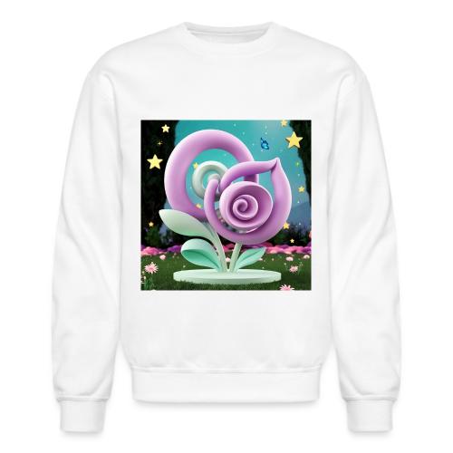 Lila Bloom | Double Floral Eco-Inspired Art - Unisex Crewneck Sweatshirt