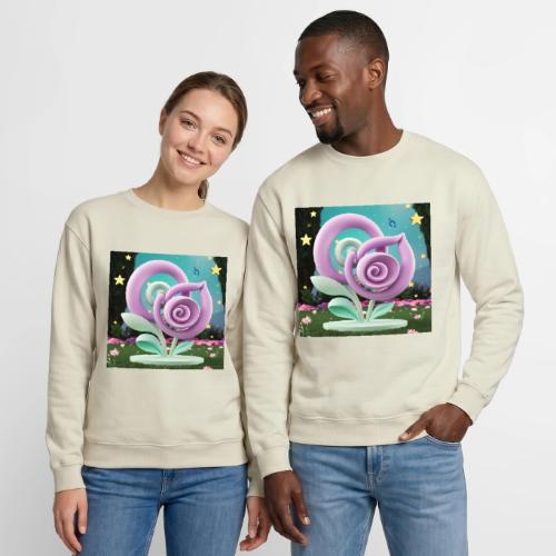Lila Bloom | Double Floral Eco-Inspired Art - Unisex Crewneck Sweatshirt