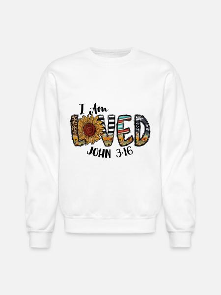 I Am Loved John - Unisex Crewneck Sweatshirt - white