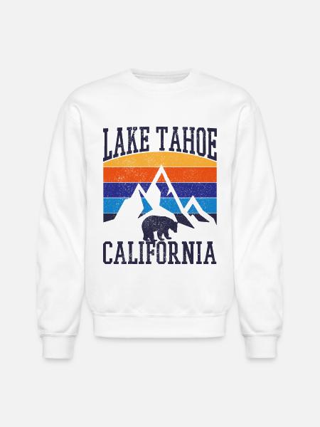 Lake Tahoe California Vintage Souvenir - Unisex Crewneck Sweatshirt - white