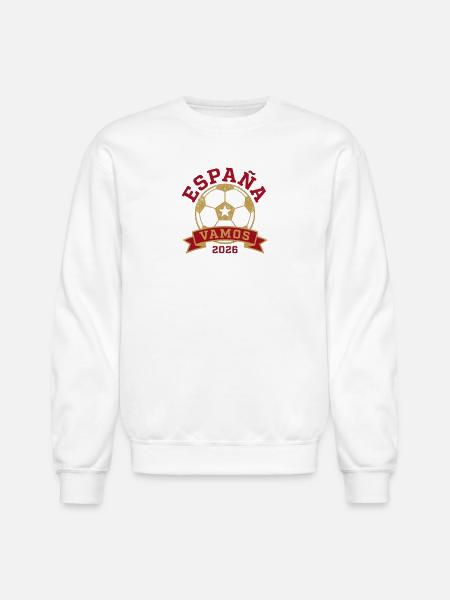 España Vamos 2026 Gold Emblem - Unisex Crewneck Sweatshirt - white