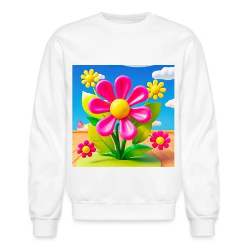 Pink Floral Peace | Sky & Nature Design - Unisex Crewneck Sweatshirt
