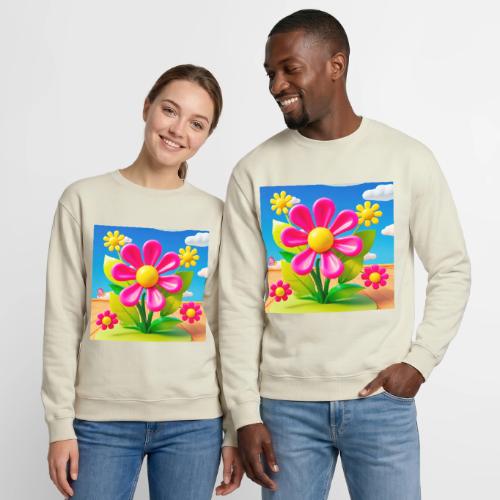 Pink Floral Peace | Sky & Nature Design - Unisex Crewneck Sweatshirt